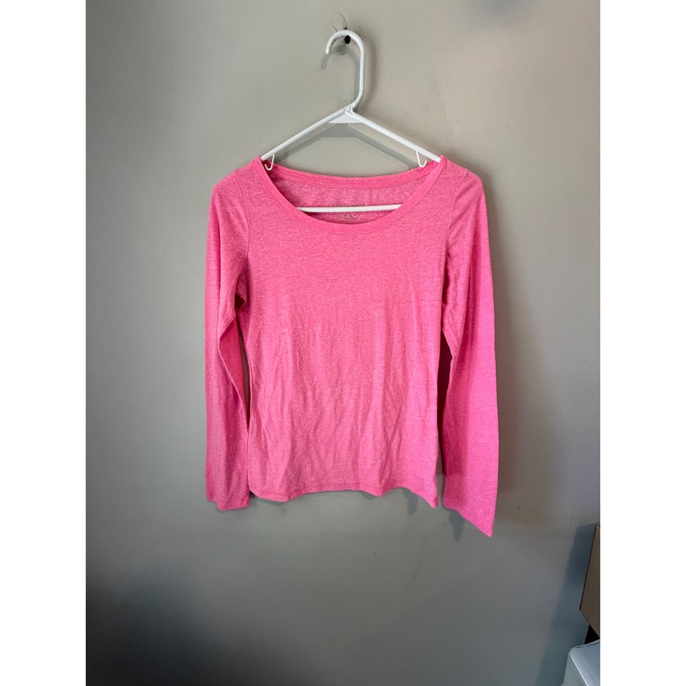 Aeropostale Womens Pink Heathered Scoop Neck Long Sleeve Top Size Medium